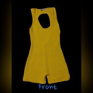 ZARA Women’s Yellow Cut Out Textured Romper Size Small